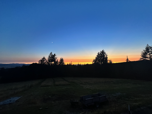 Colorful sunset from elevated position